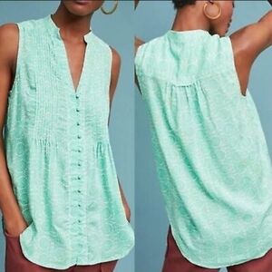 ❤️ ANTHROPOLOGIE MAEVE PETUNIA PINTUCK TOP, MEDIUM